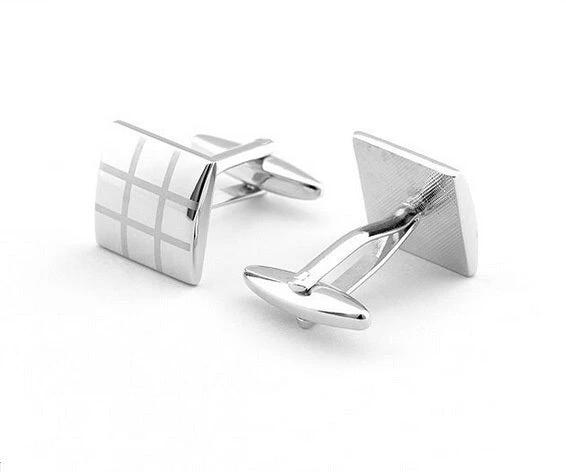 Men's French Checkered Laser Check Cufflinks by GJG Denim