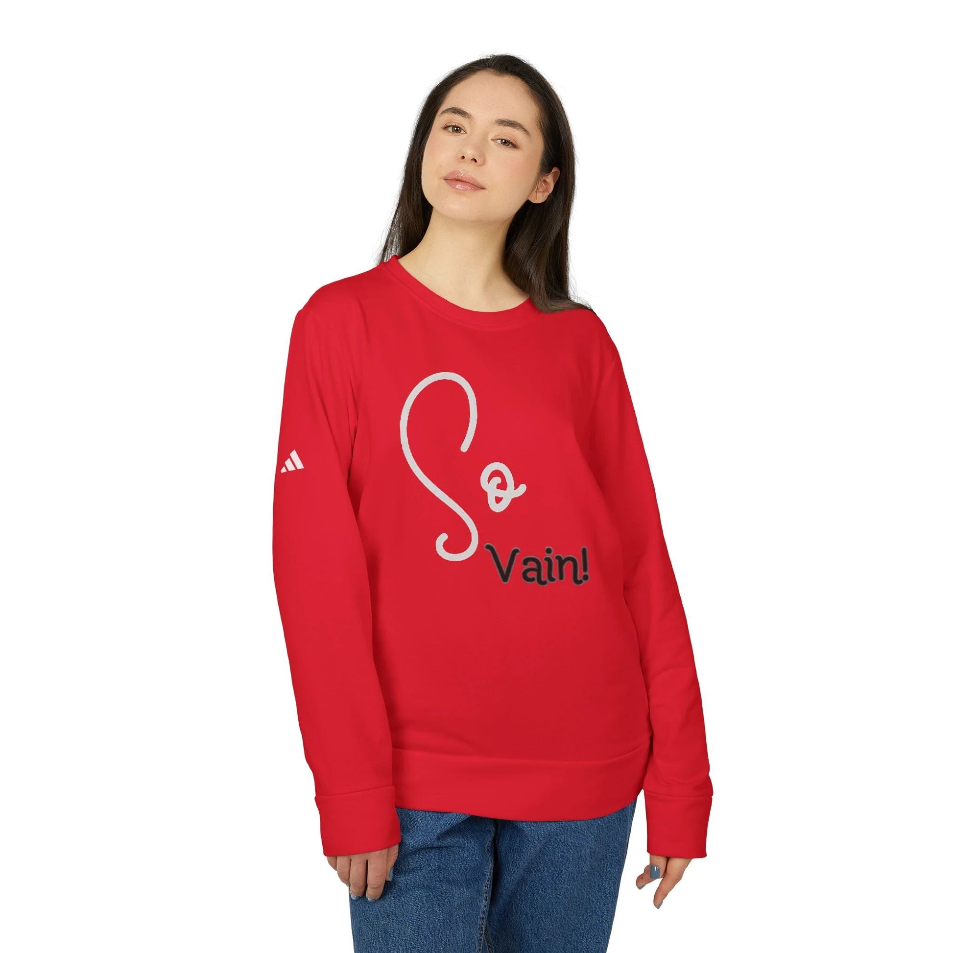 adidas Unisex Fleece Crewneck Sweatshirt So Vain by Printify