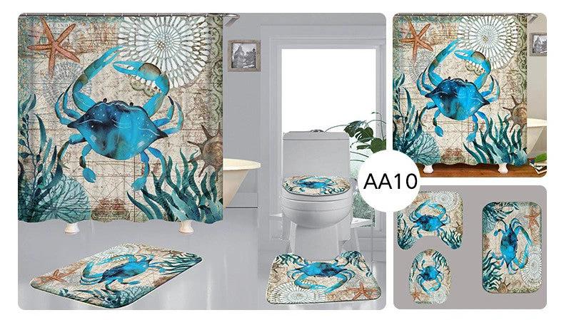 Printed Shower Curtain by GJG Denim
