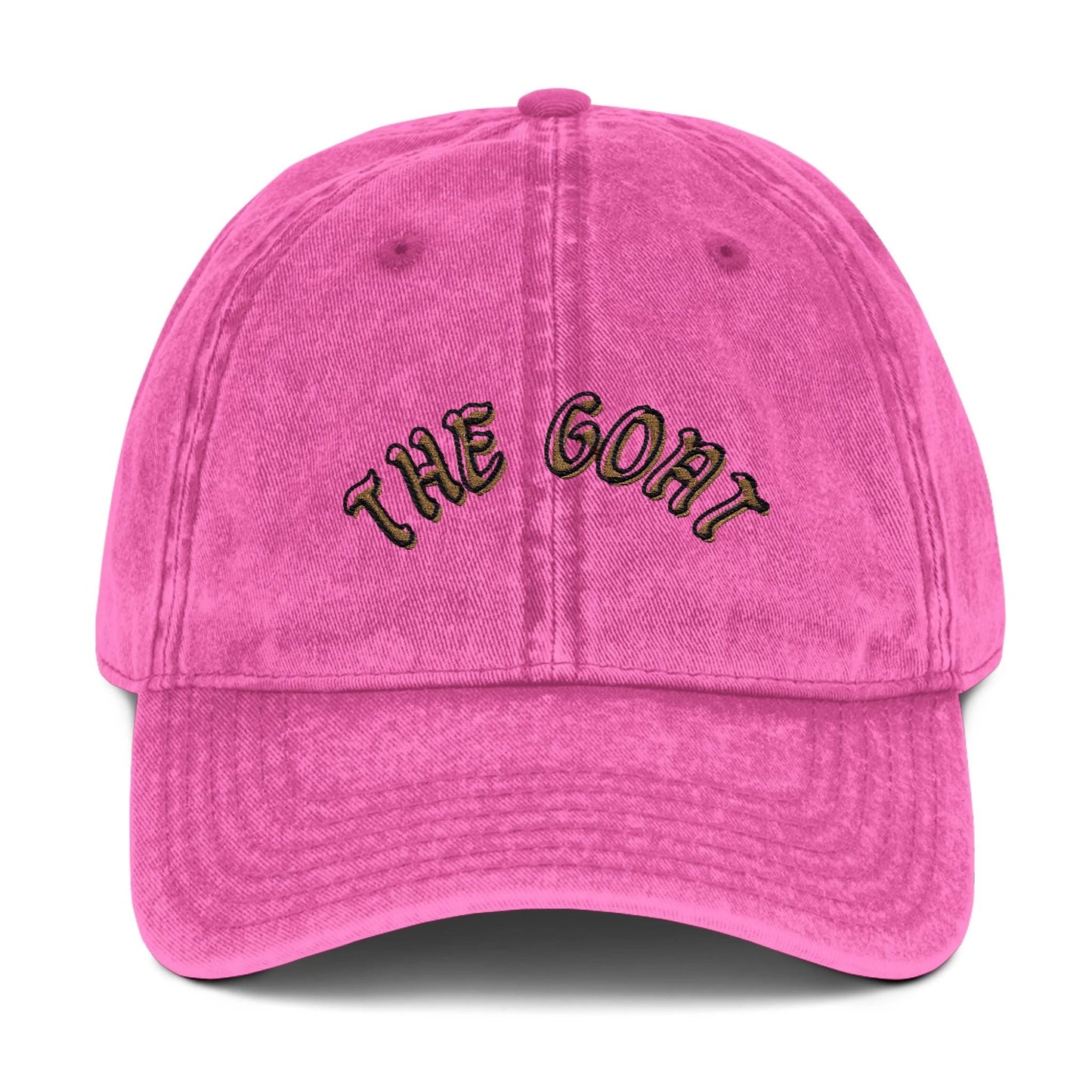 Vintage Embroidered Cap - 'The GOAT' Adjustable Hat by Printify