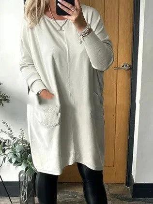 Women's Clothing Dress Asian Women Comfort And Casual Loose Version Dress Women by GJG Denim
