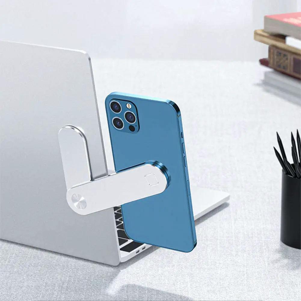 Laptop Phone Holder, Adjustable Laptop Side Mount Clip, Magnetic Laptop Monitor Mount, Computer Laptop Cellphone Stand Foldable Aluminum Expansion Bracket Tablet Clip For Dual Screen by GJG Denim