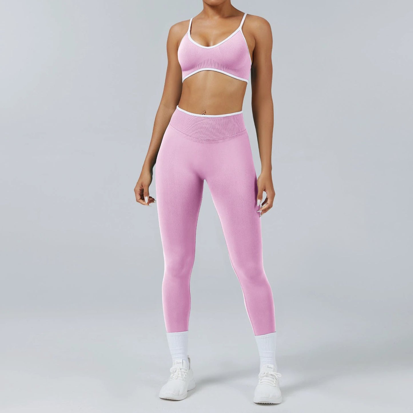 Seamless Back-Support Running Quick-Drying Yoga And Fitness Apparel Set by GJG Denim