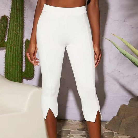 Women's Fashion High-Waist Tight Split Flare Pants by GJG Denim