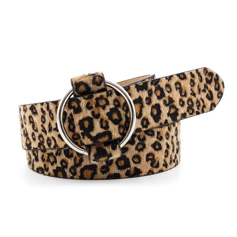 Needle-free Round Buckle Leisure Women's Belt Youth Fashion Wide Belt by GJG Denim