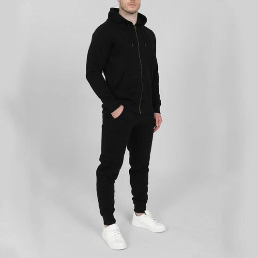 Solid Color Fashion Casual Set Hooded Cardigan Coat by GJG Denim