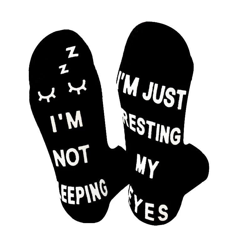 Men's Creative Foot Letter Non-slip Socks by GJG Denim