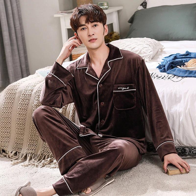 Double-sided Velvet Pajamas For Men by GJG Denim