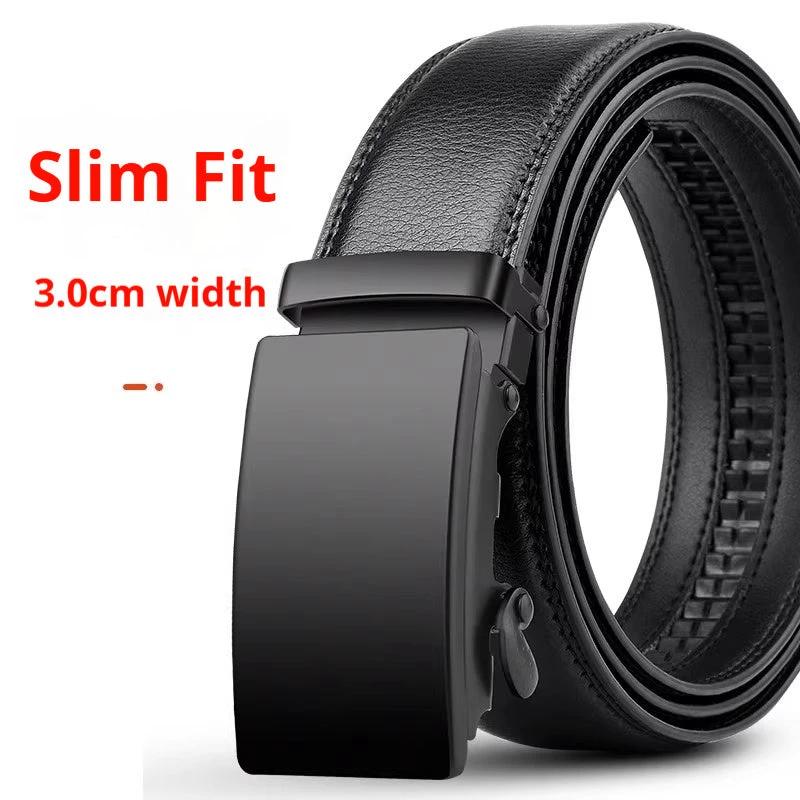 Men's High-end Genuine Leather Automatic Buckle Belt by GJG Denim