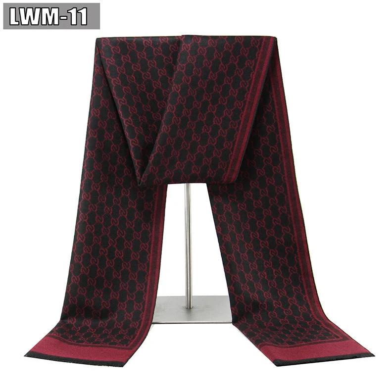 Men's Cashmere Autumn And Winter Business Plaid Scarf by GJG Denim