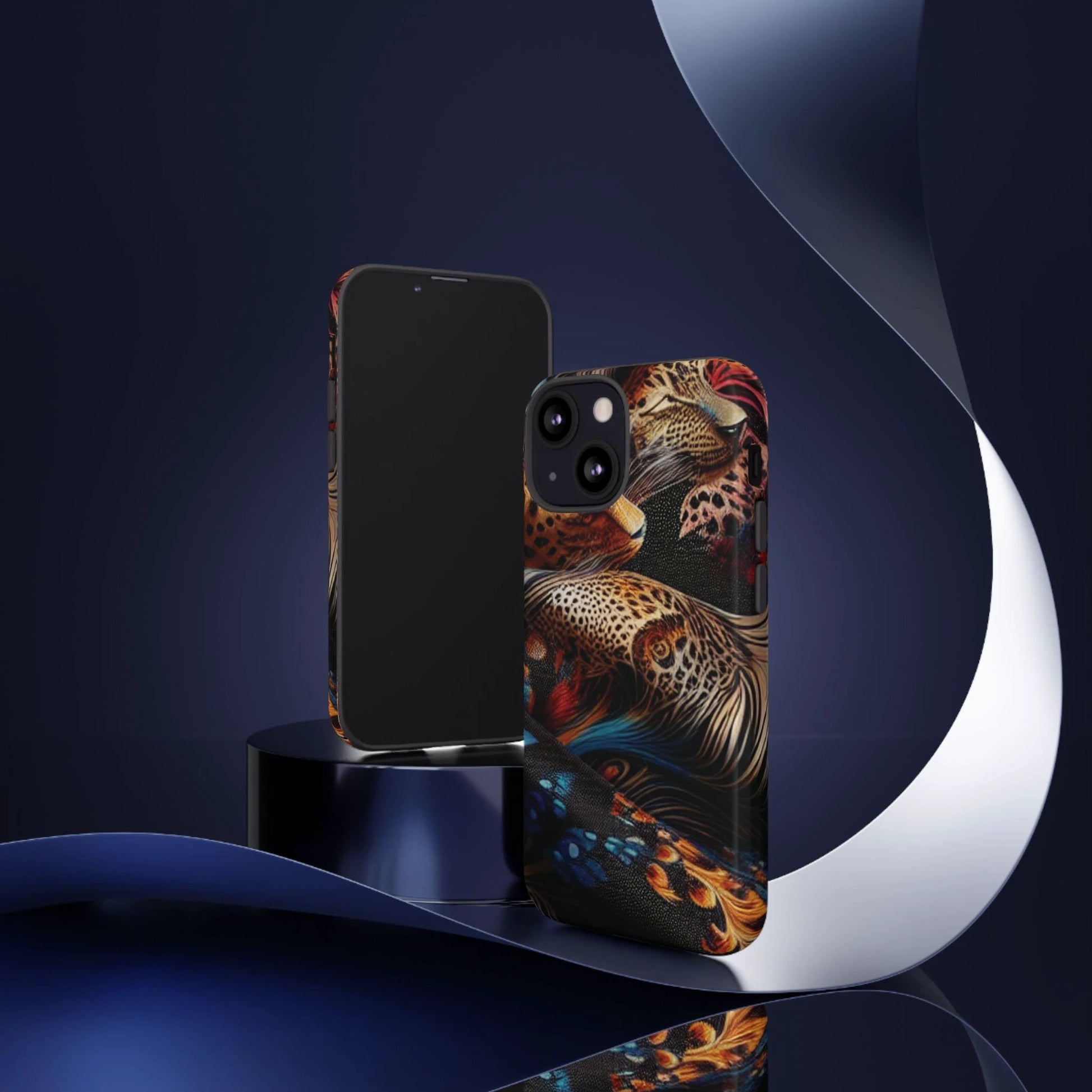 Stylish Tough Phone Case with Elegant Black and Gold Design by Printify