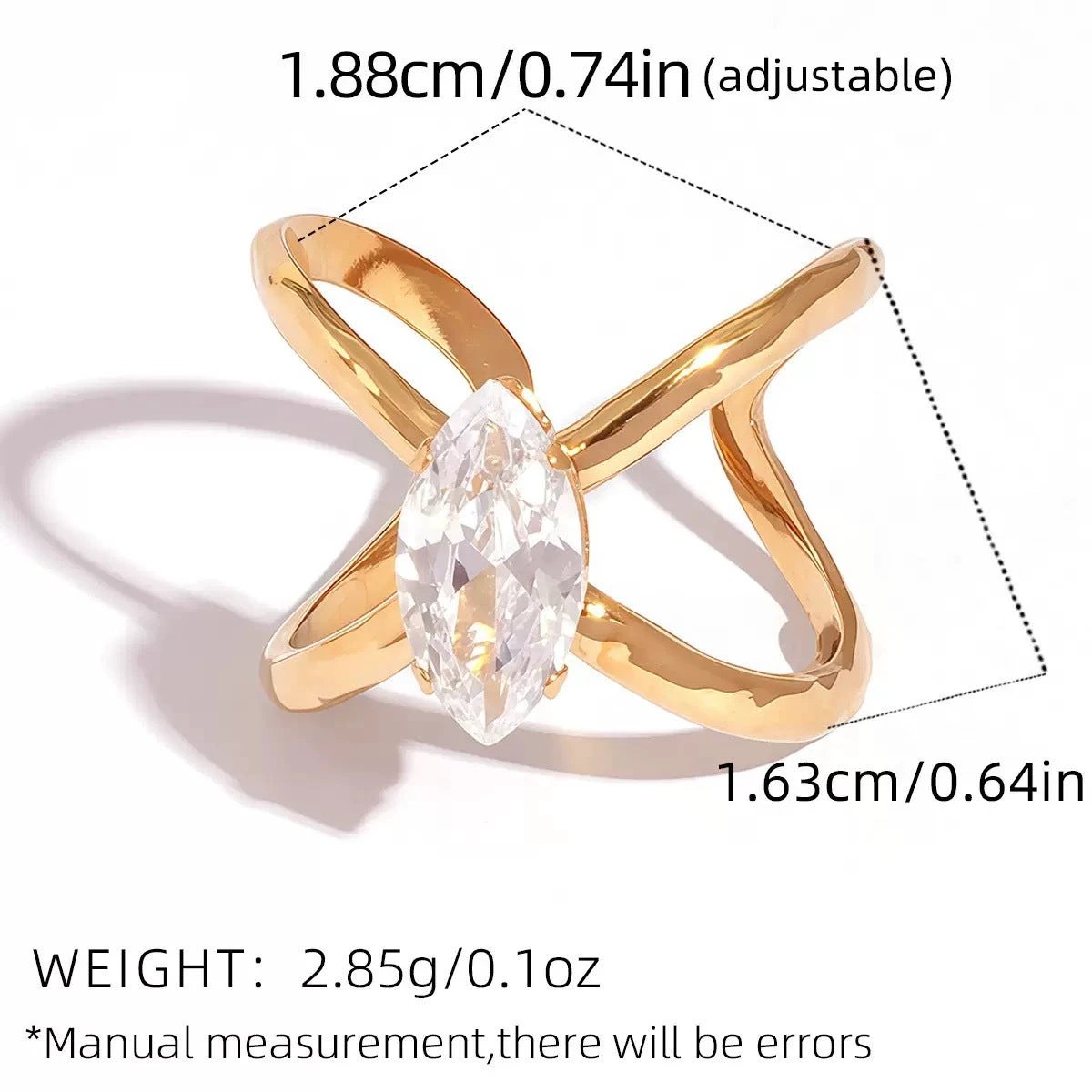 Retro Titanium Steel Ring Niche High-End Square Zircon Stainless Steel Jewelry Cross-Border Hot-Selling by GJG Denim