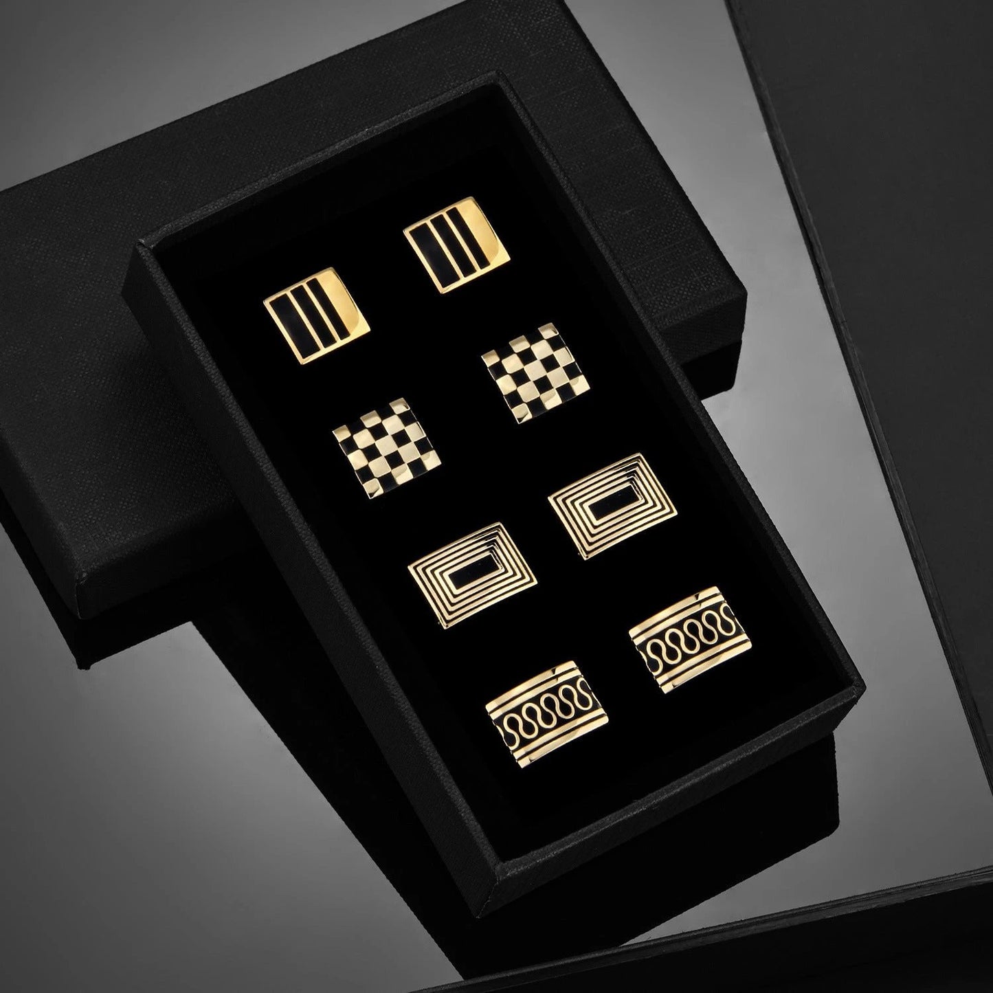 Enamel Gold Plated Copper Cufflinks For Men by GJG Denim