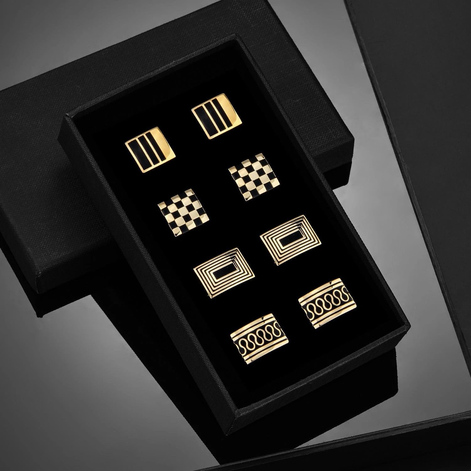 Enamel Gold Plated Copper Cufflinks For Men by GJG Denim