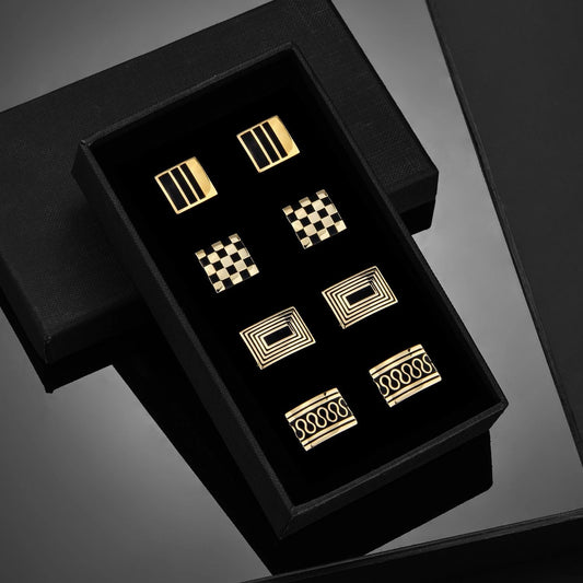 Enamel Gold Plated Copper Cufflinks For Men by GJG Denim