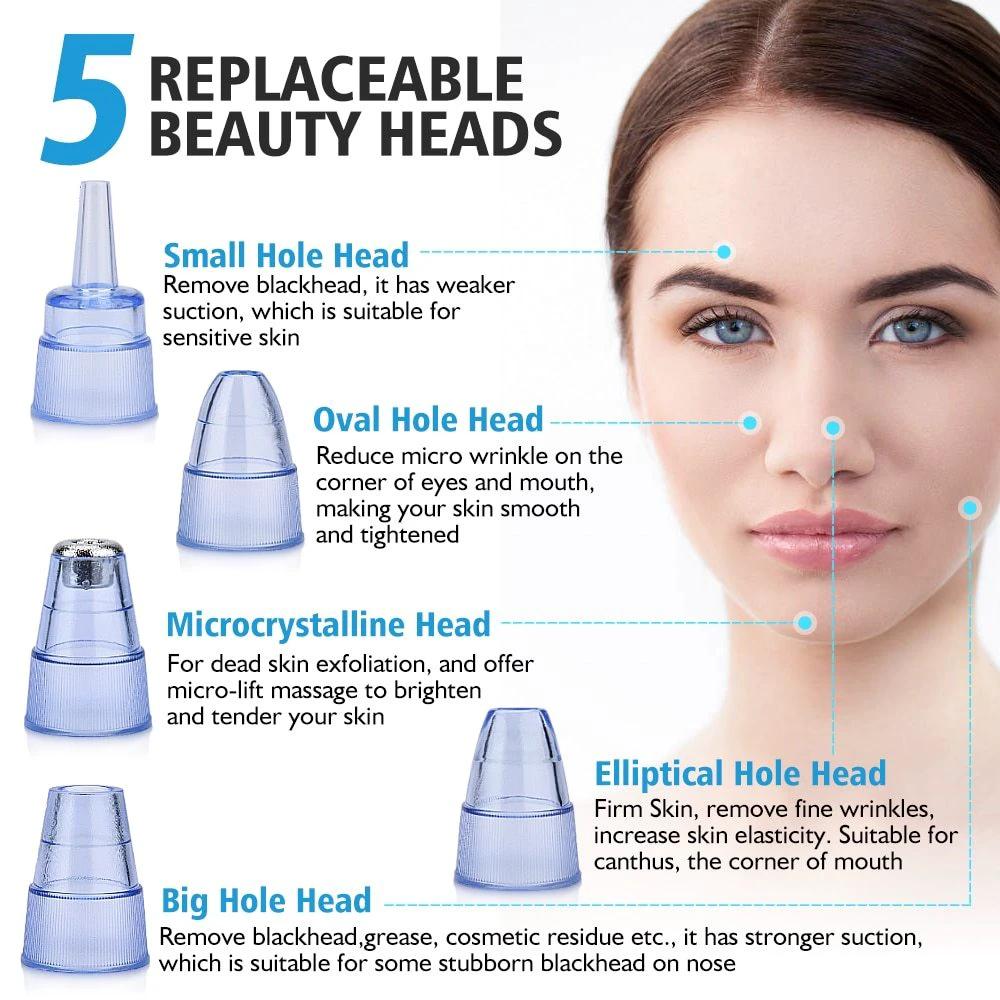 Blackhead Instrument Electric Suction Facial Washing Instrument Beauty Acne Cleaning Blackhead Suction Instrument by GJG Denim