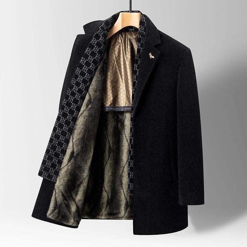 Men's Woolen Mink Velvet Coat by GJG Denim
