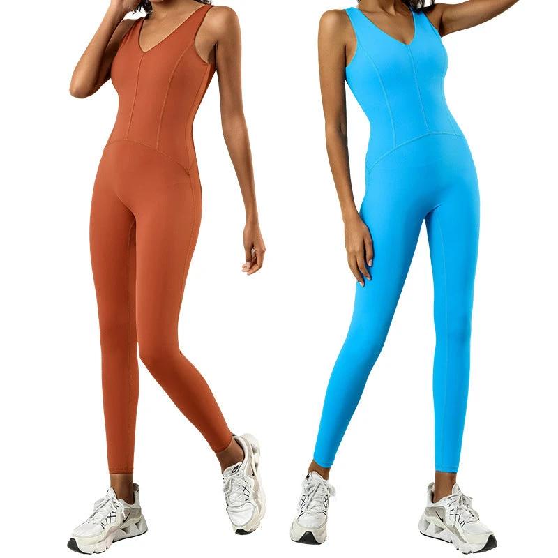 With Chest Pad One-piece Workout Clothes Back Tight Pilates by GJG Denim