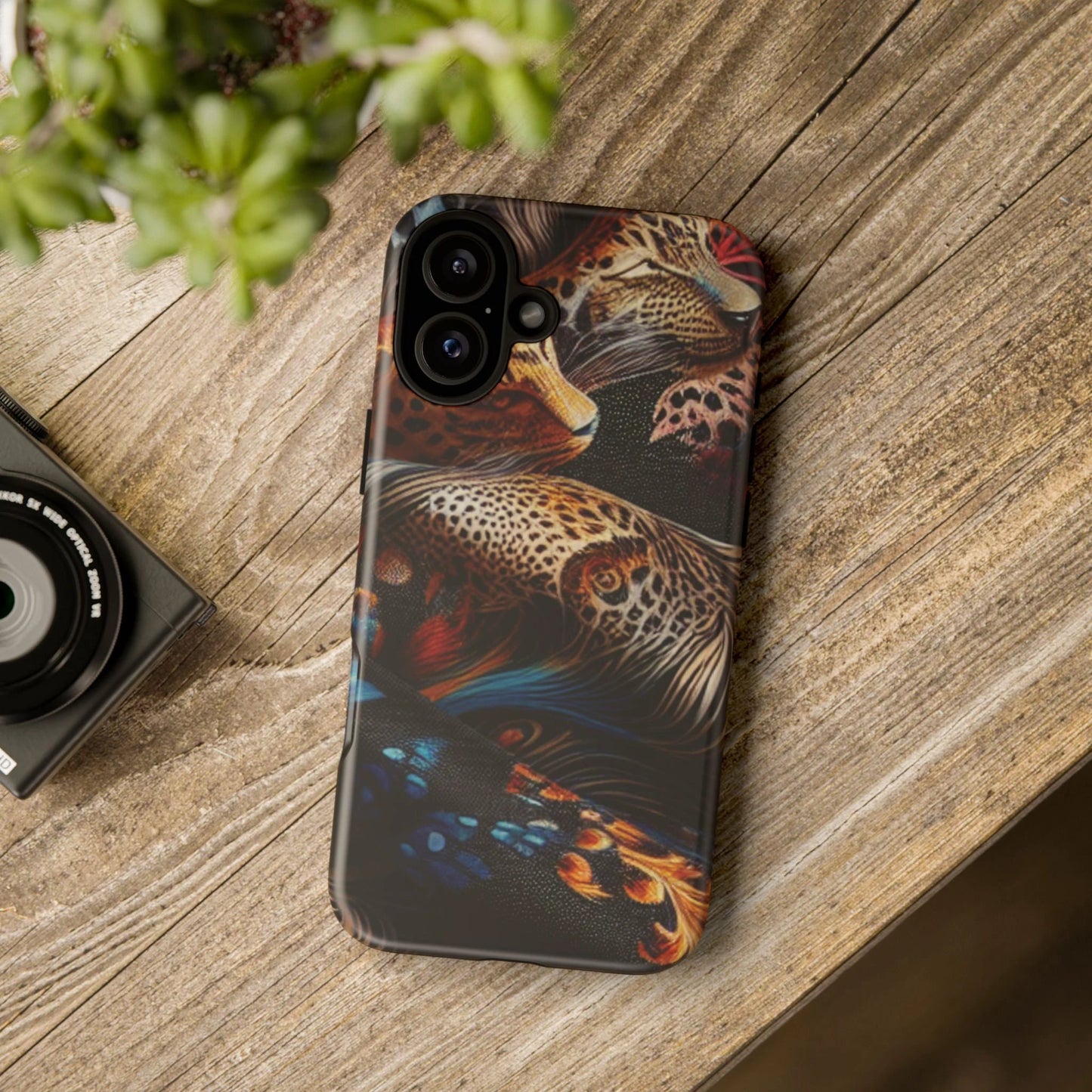 Stylish Tough Phone Case with Elegant Black and Gold Design by Printify