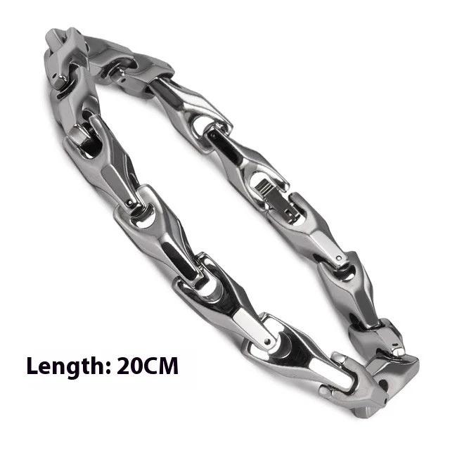Fashion Polished Solid Color Tungsten Steel Bracelet For Men by GJG Denim