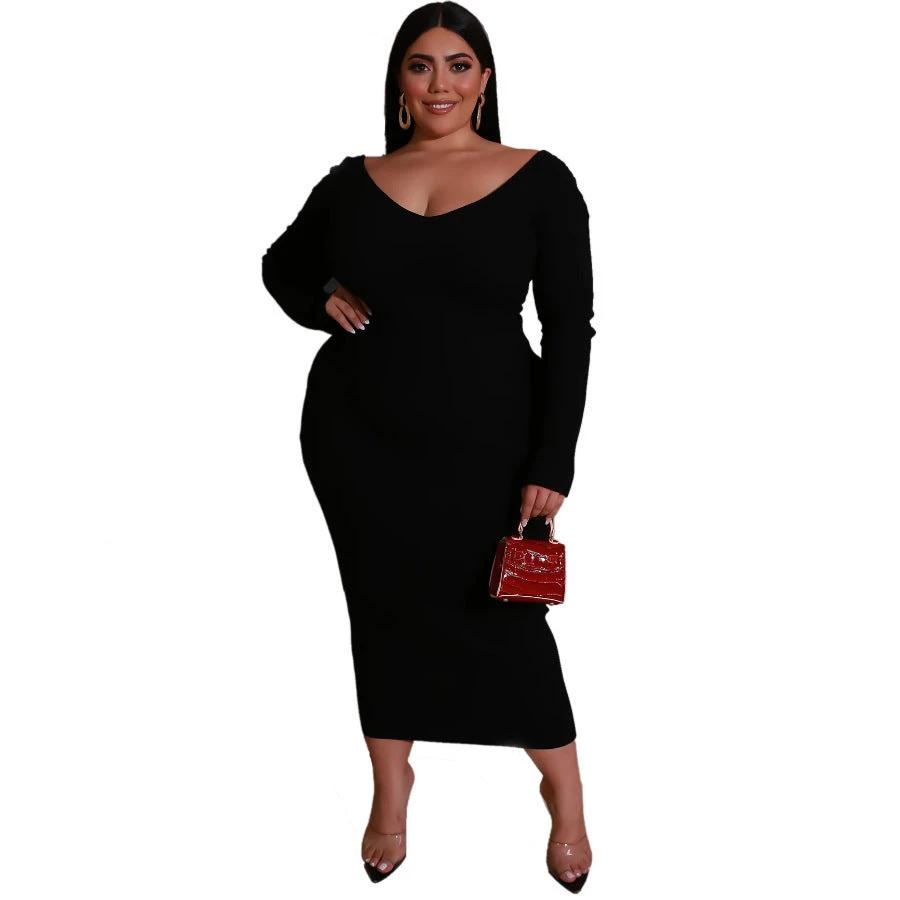 Plus size V-neck dress by GJG Denim