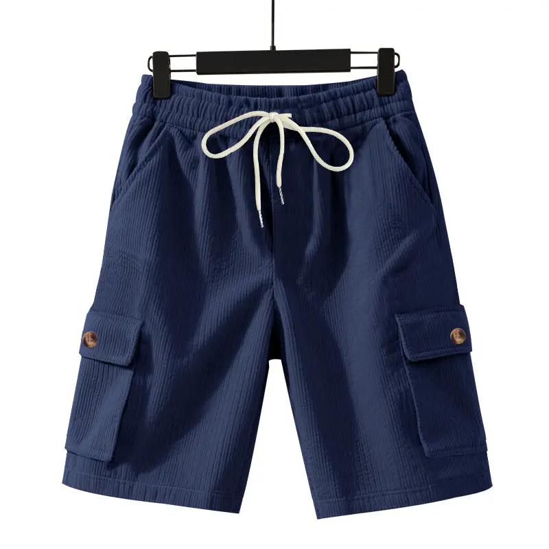 Men's Heavyweight Loose Casual Corduroy Shorts by GJG Denim
