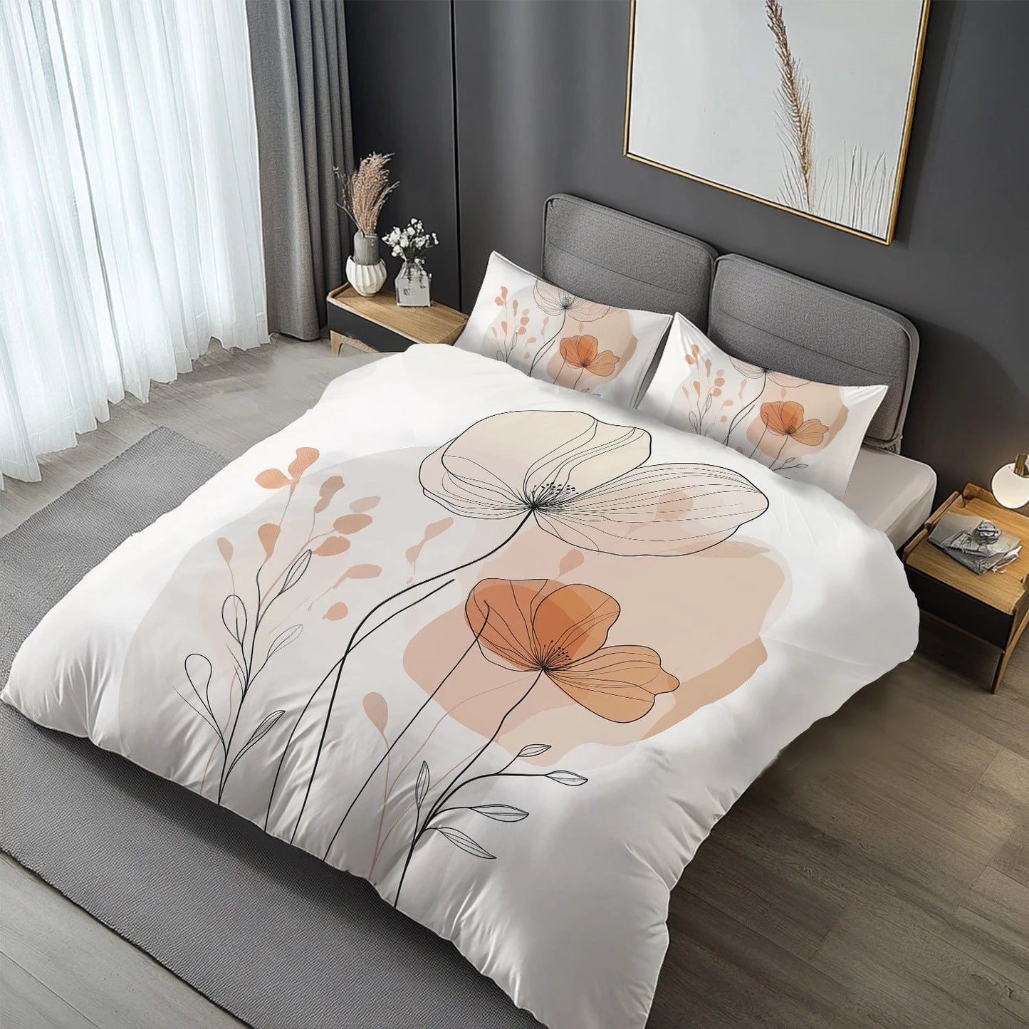 Print Duvet Cover 3 piece Set by GJG Denim