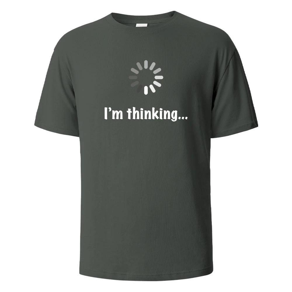 "I'm Thinking" Printed T-shirt for Men by GJG Denim
