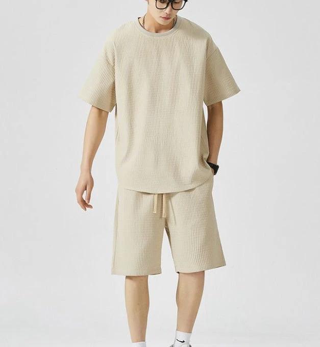 Pair With A Two Piece Set Of Loose Casual Sports Short Sleeved Shorts by GJG Denim