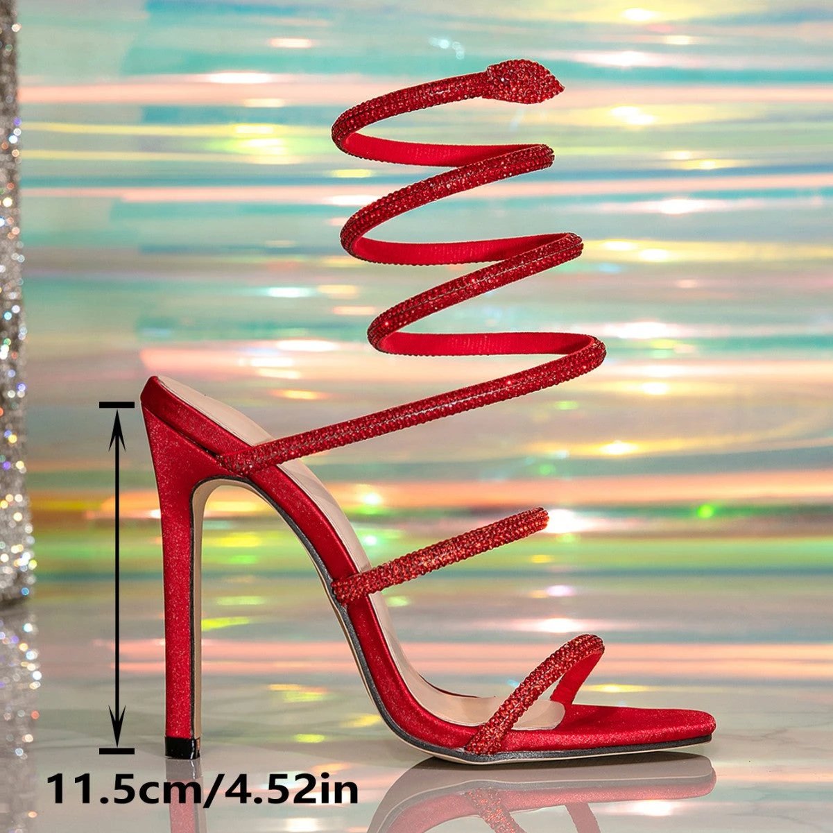 Fashion Snake-wrapped Sexy Crystal High Heels by GJG Denim