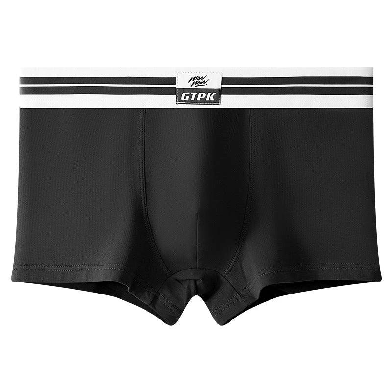 Men's Pure Color Cotton Mid-waist Underwear by GJG Denim