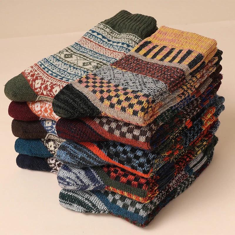 Men's 5-10 Pairs Retro Thick Socks by GJG Denim