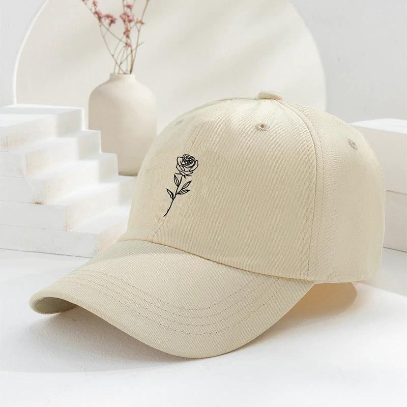 Men's Casual Simple Rose Washed Baseball Cap by GJG Denim