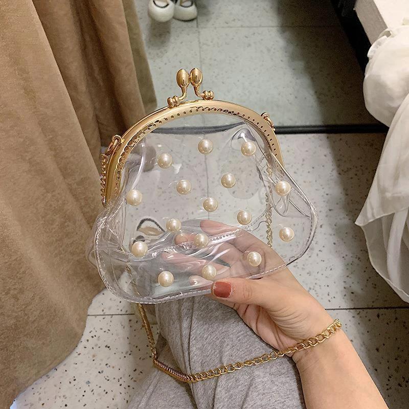 Pearl Jelly Chain Messenger Bag Women by GJG Denim