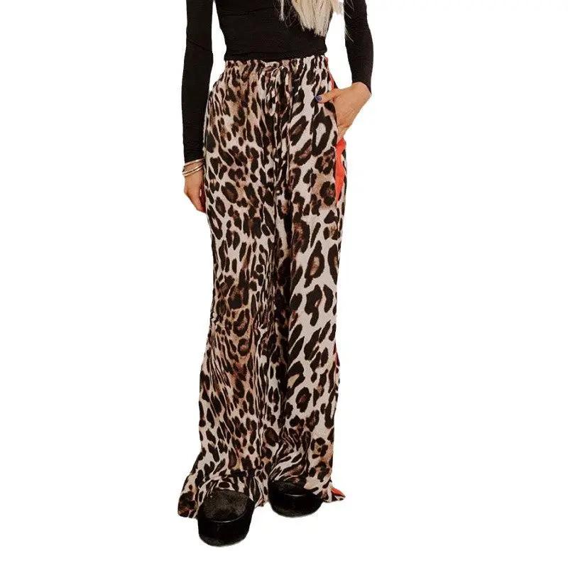 Casual Womens Trousers Same Style As Internet Celebrities Leopard Print by GJG Denim