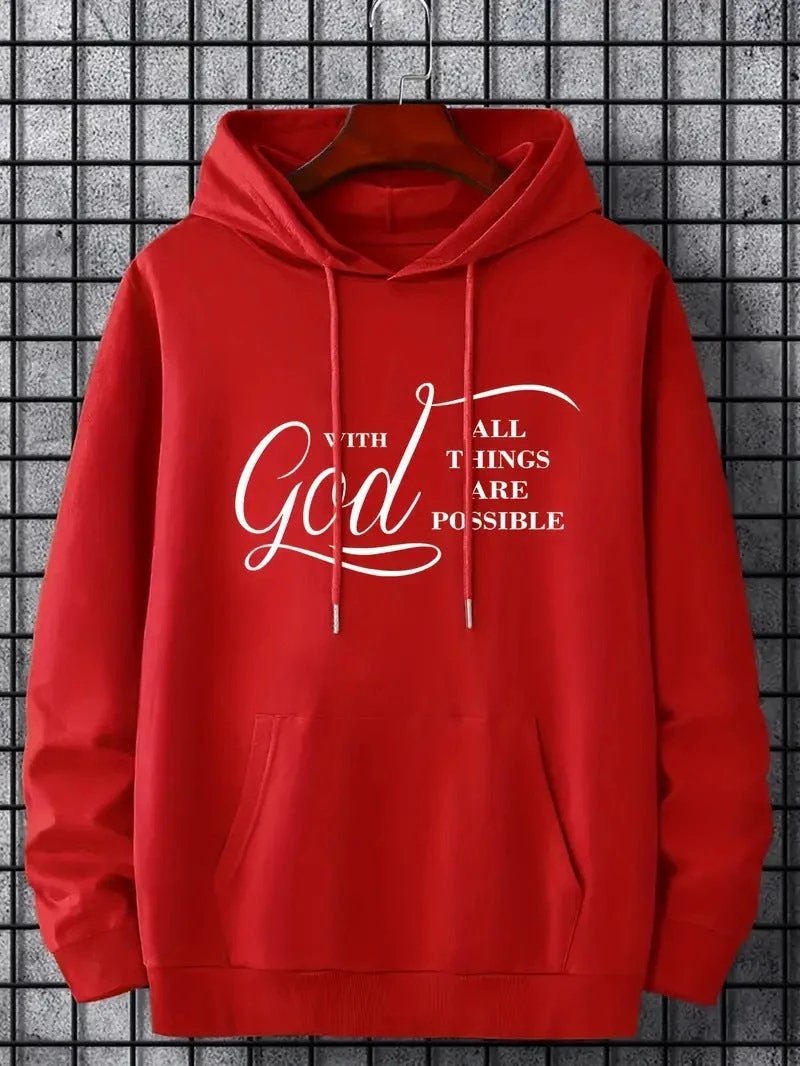 Men's "With God All Things Are Possible" Hoodies by GJG Denim