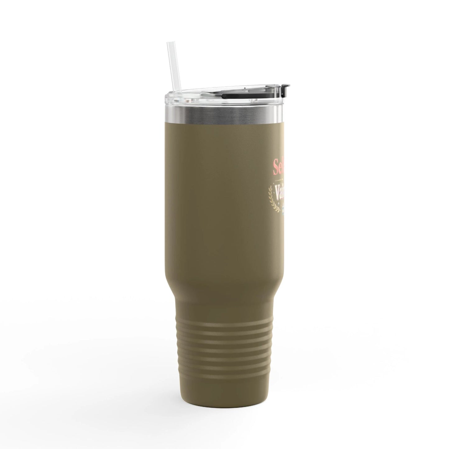 40oz Insulated Travel Mug - "Self-Care is my Vain-Game" Comfort Coffee Tumbler by Printify