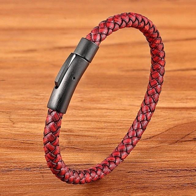 Men's Braided Stainless Steel Clasp Bracelet by GJG Denim