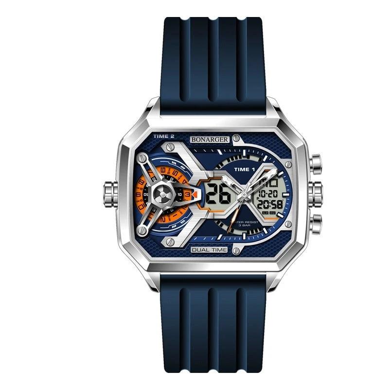 Men's Electronic Multi-functional Sports Luminous Waterproof Watch by GJG Denim