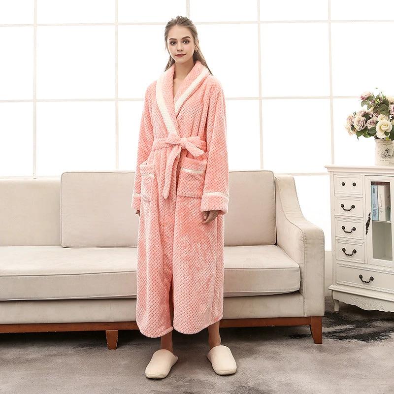 Women Pajamas Couple Gown Bathrobe Winter Robe by GJG Denim