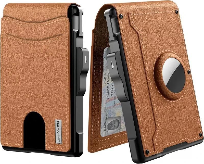 Men's Card Holder Large Capacity Flip Carbon Fiber Metal Cartridge by GJG Denim
