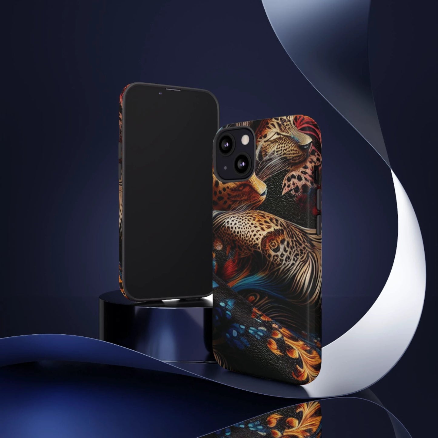 Stylish Tough Phone Case with Elegant Black and Gold Design by Printify