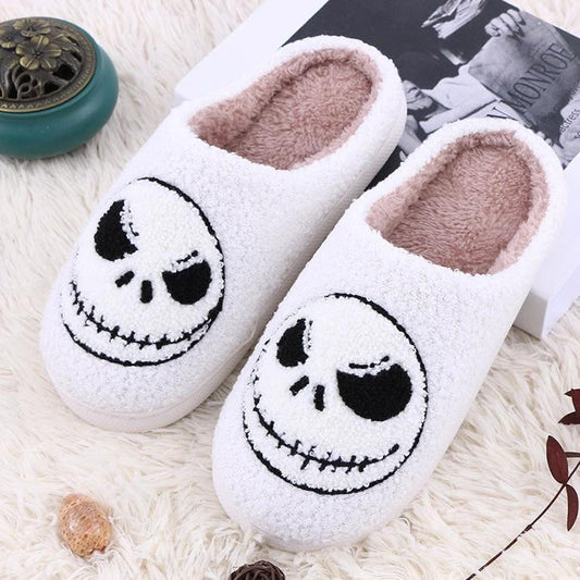 Men's Halloween Skull-smirk Non-slip Slippers by GJG Denim