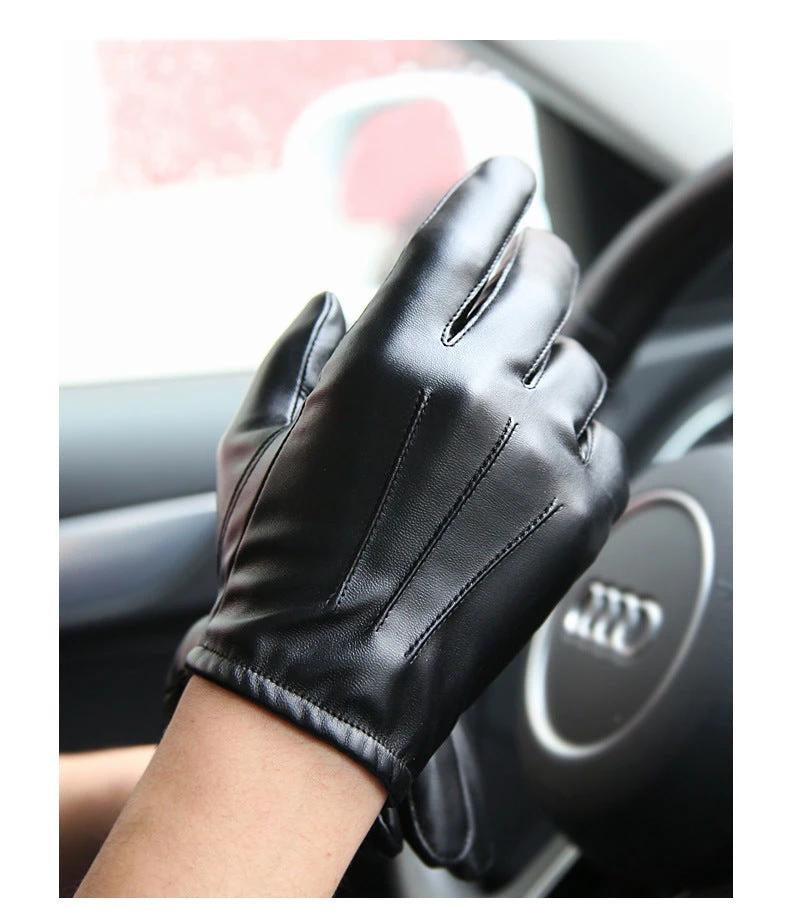 Men's PU Leather Gloves by GJG Denim