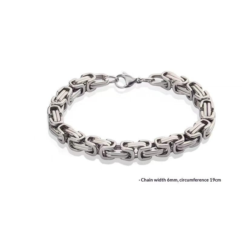 Men's Vintage Stainless Steel Imperial Dragon Bone Chain Bracelet by GJG Denim
