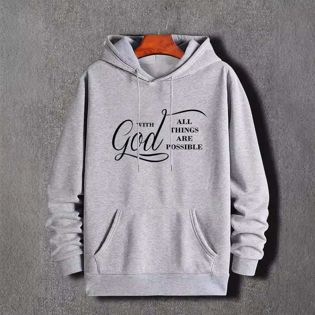 Men's "With God All Things Are Possible" Hoodies by GJG Denim