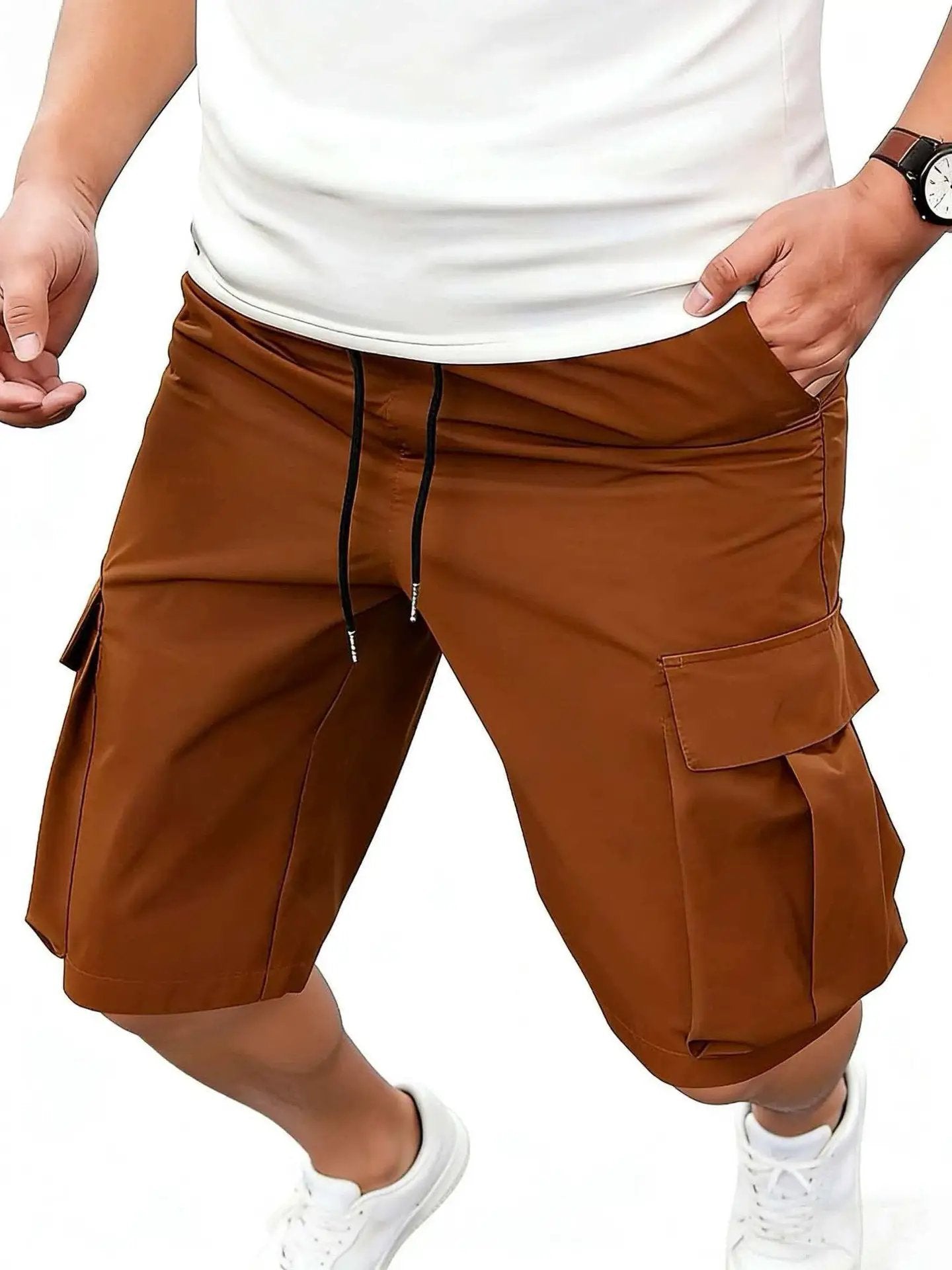 Men's Loose-Fit Casual Shorts With Multiple Pockets by GJG Denim