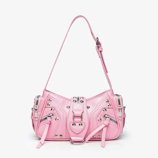 Edgy Y2k-style Single-shoulder Commuter Crossbody Biker Bag by GJG Denim