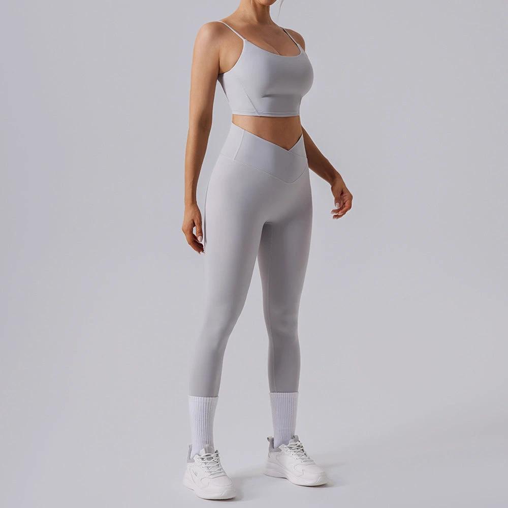 High Waist Tight Yoga Workout Clothes Sports Suit Women by GJG Denim