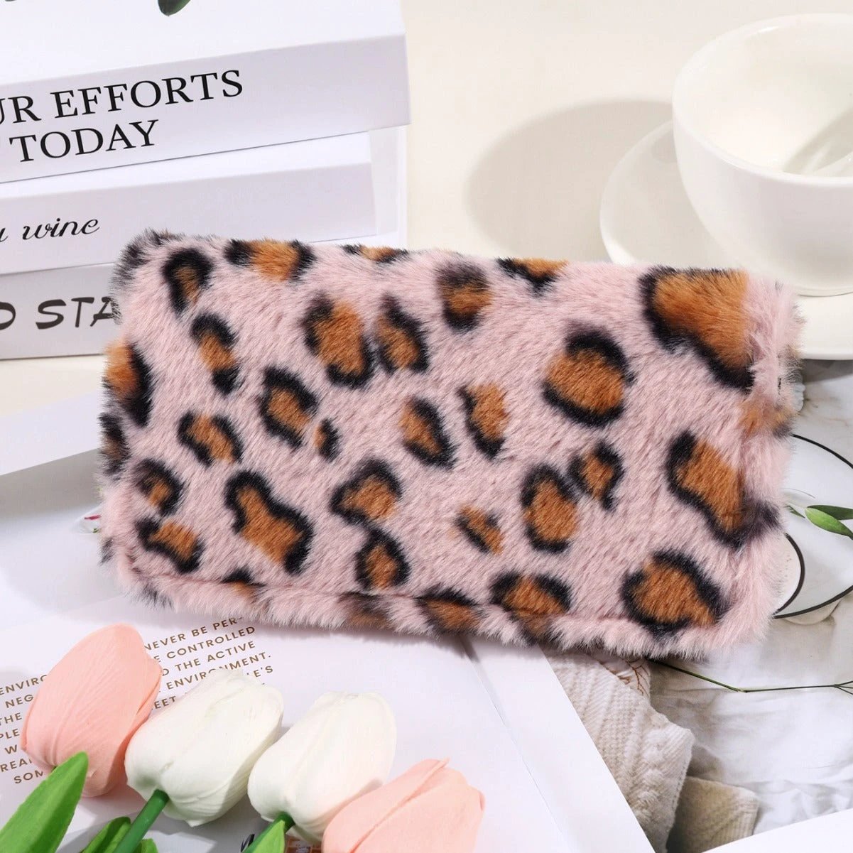 Creative Plush Coin Purse Fashion Leopard Print by GJG Denim